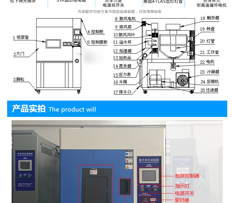 風冷式氙燈老化試驗機外觀結構圖